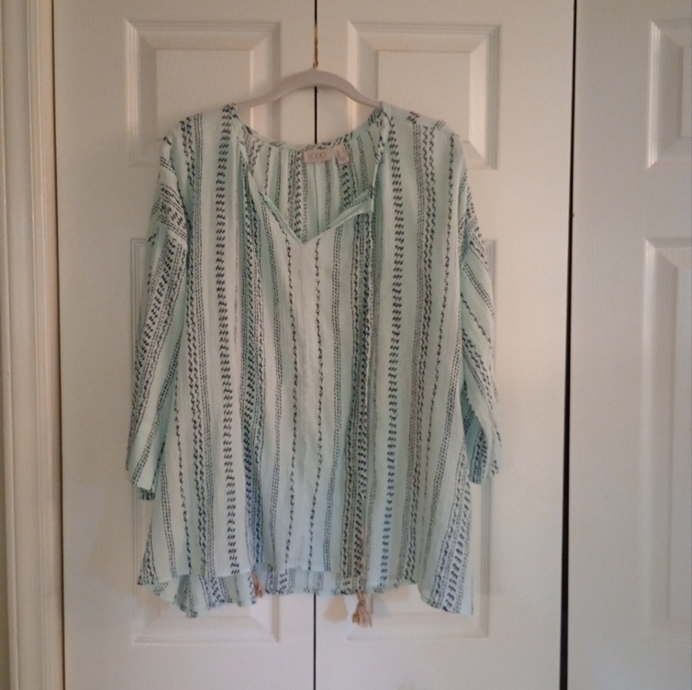 Lori Goldstein breezy gauze top M